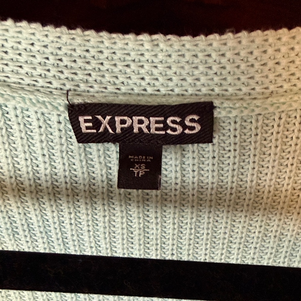Express Soft Blue Knit Top - Picture 2 of 5